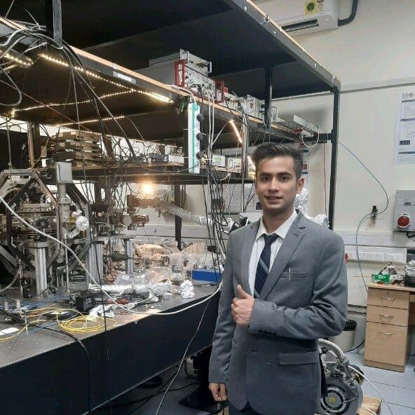 Silicofeller team member inside a quantum optics laboratory at IISER Pune