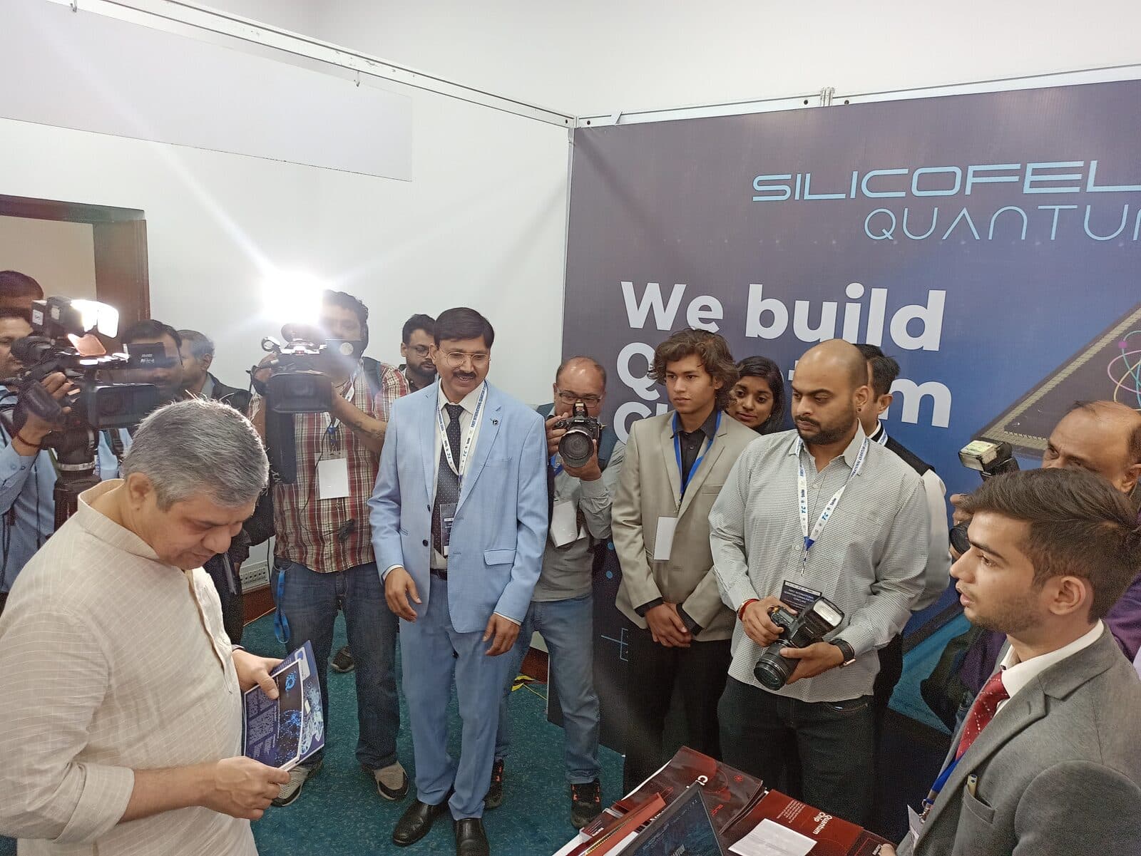 Silicofeller team briefing the Hon'ble Union Minister of Electronics & Information Technology at Vigyan Bhawan